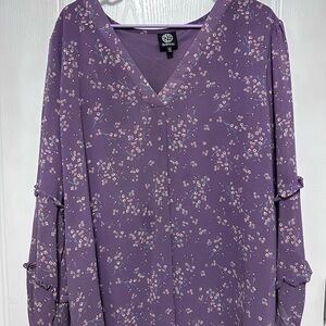 Bobeau Lavender Floral Blouse